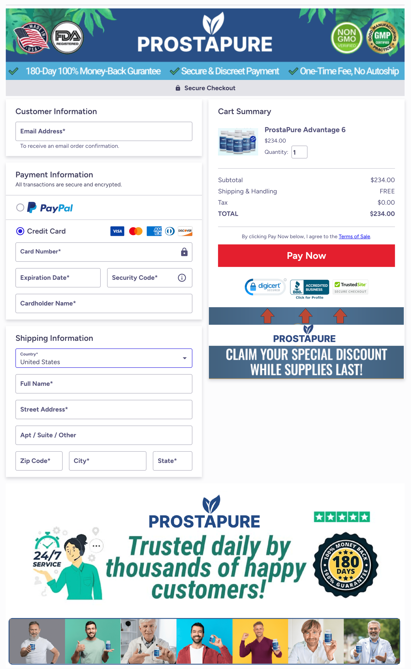 ProstaPure Advantage Official Website Secure Order Page